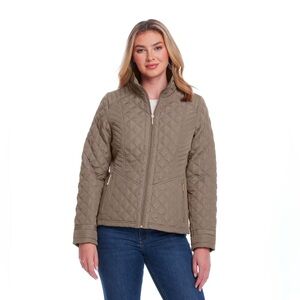 NWT Quilted Jacket with Side Stretch, Plus Size 1X, Shiitake Tan Color (305)